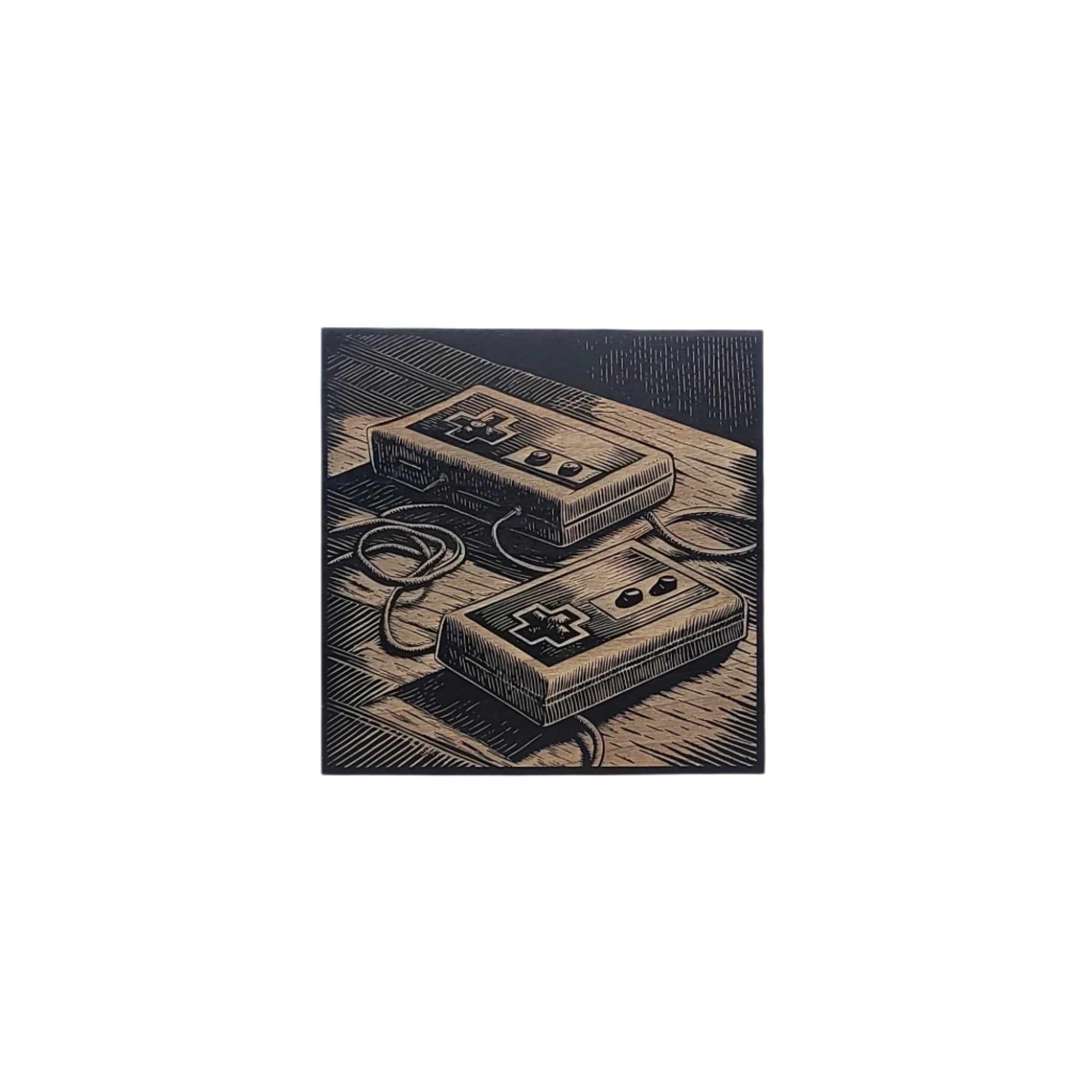 Vintage Game Controller Engraved Wooden Sign - LES004