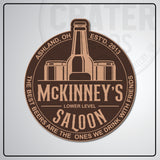 Lower Level Saloon Bar Sign - PPW001 - 13’’ / Brown - Personalized Signs