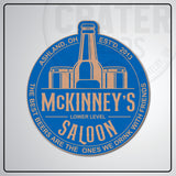 Lower Level Saloon Bar Sign - PPW001 - 13’’ / Light Blue - Personalized Signs