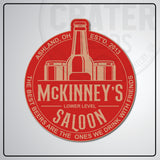 Lower Level Saloon Bar Sign - PPW001 - 13’’ / Red - Personalized Signs