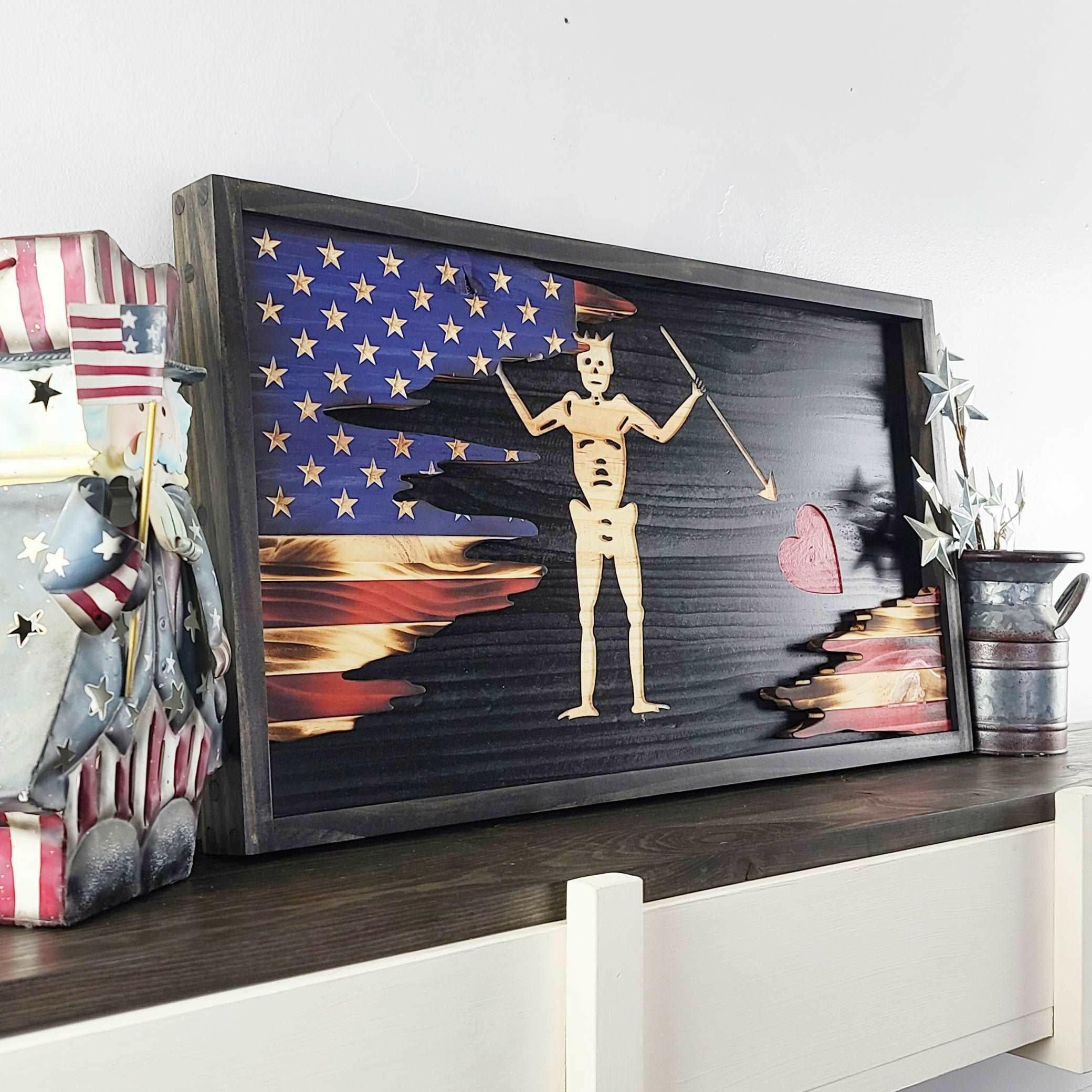 Blackbeard Wood Flag (Layered) - Premium Wooden American Flag from Crater Goods - Just $79.99! Shop now at Crater Goods