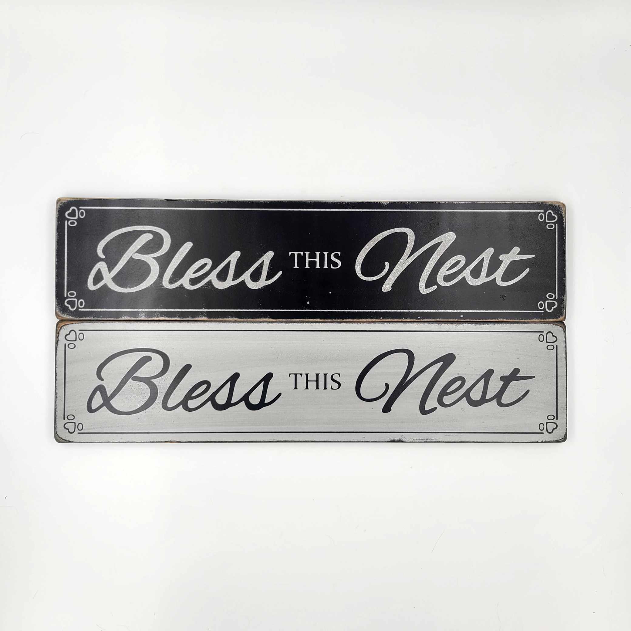 Bless This Nest Rustic Wooden Sign