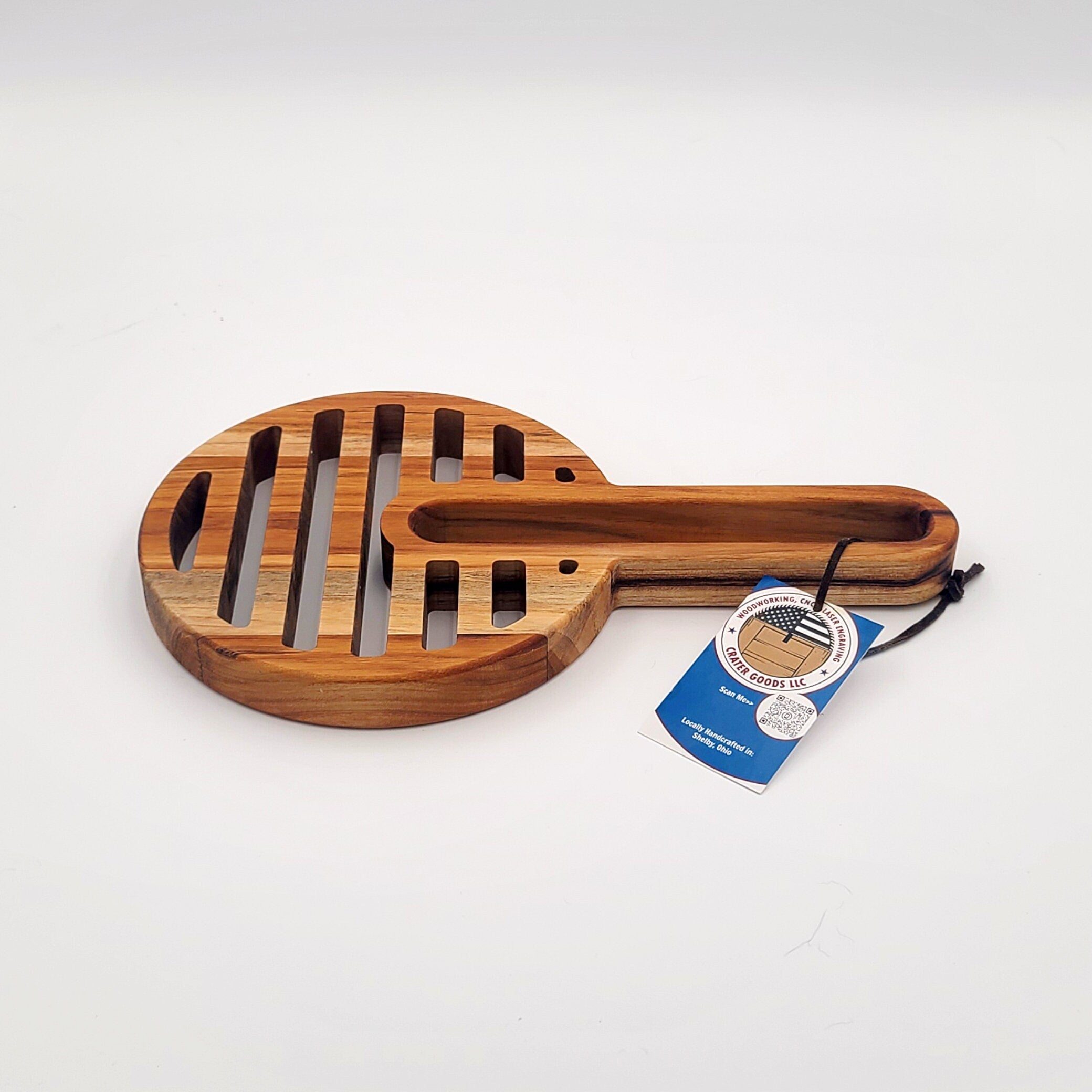 7.5&quot; Trivet with Handle - Premium Wood Pot Holder from Crater Goods - Just $25.99! Shop now at Crater Goods
