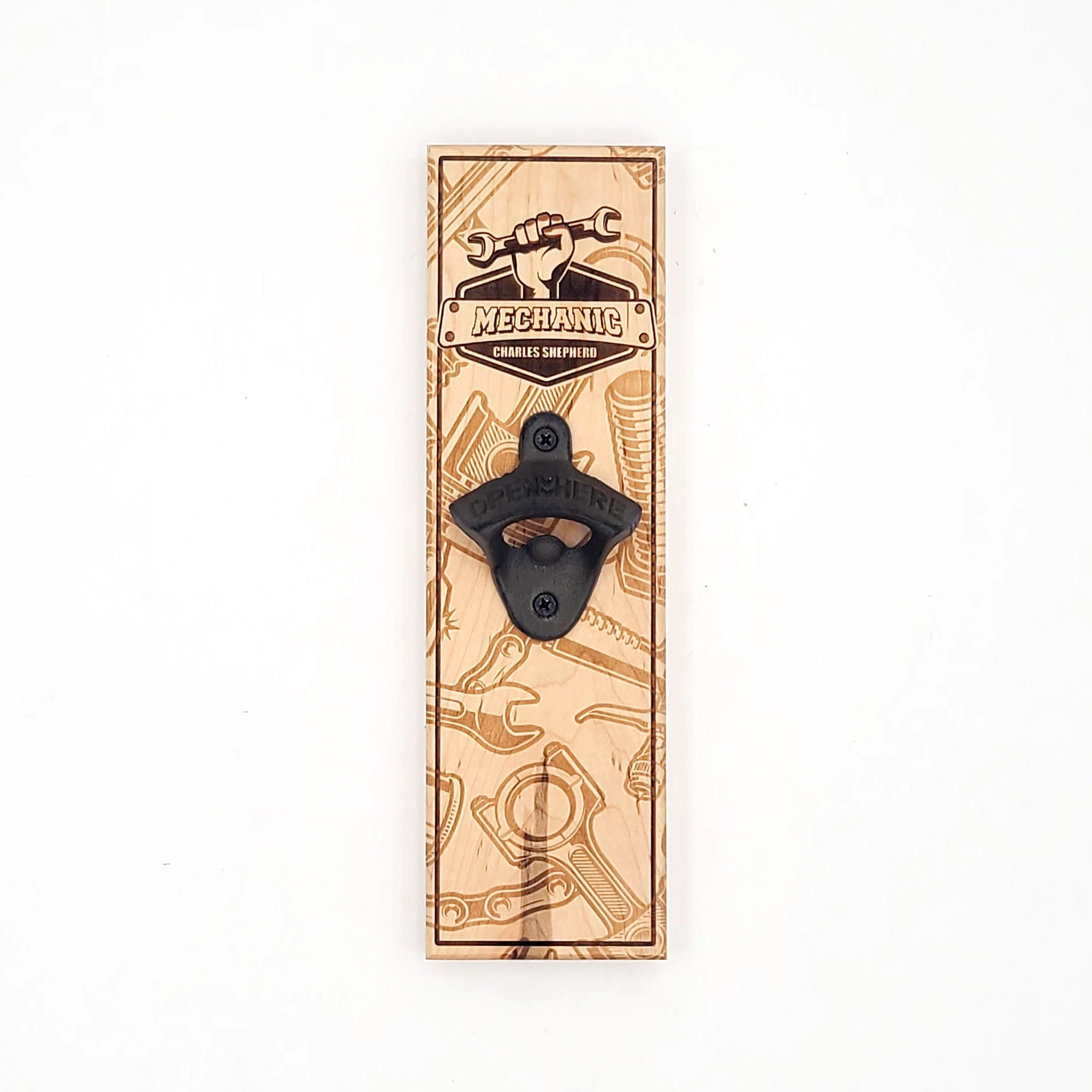 Hickory Personalized Mechanic Bottle Opener