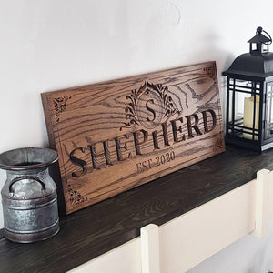 Personalized Red Oak Sign - Rectangular - Premium  from Crater Goods - Just $76.99! Shop now at Crater Goods