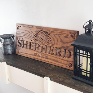 Personalized Red Oak Sign - Rectangular - Premium  from Crater Goods - Just $54.99! Shop now at Crater Goods