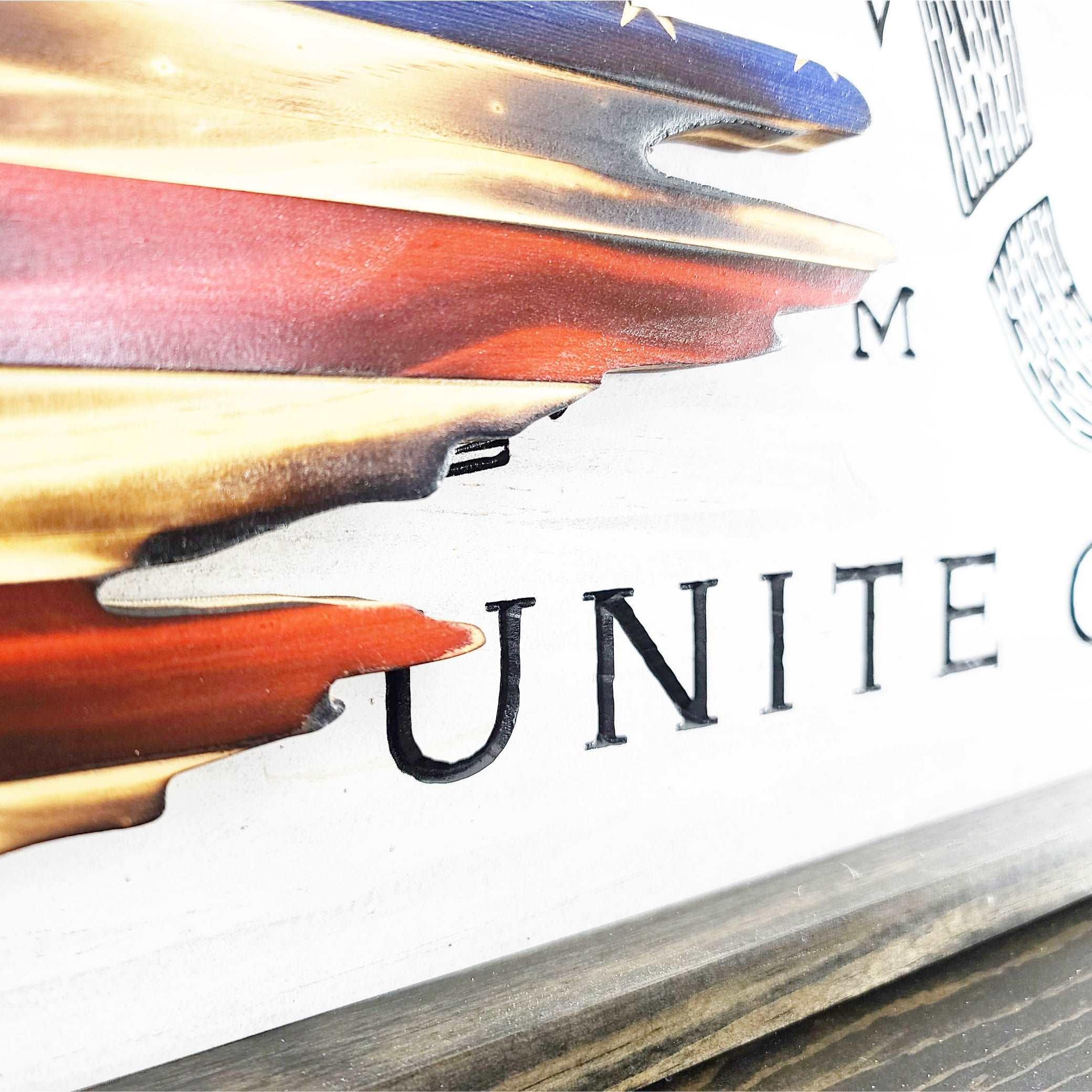 Unite or Die Wood Flag (Layered) - Premium Wooden American Flag from Crater Goods - Just $79.99! Shop now at Crater Goods