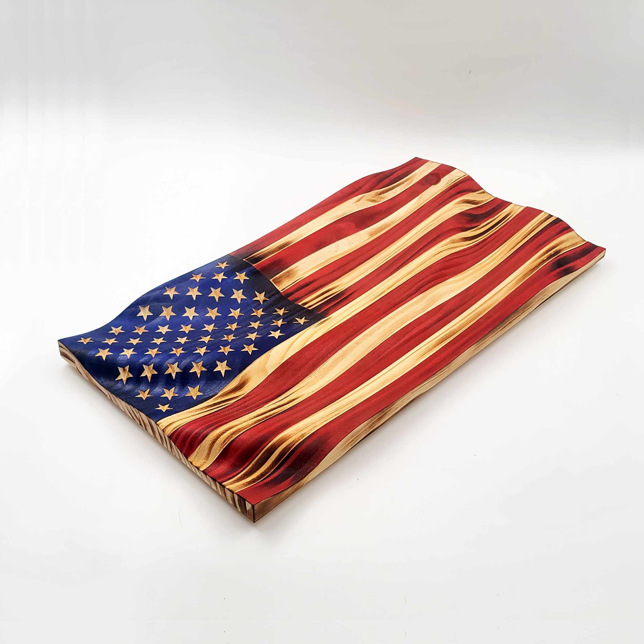 WOODEN AMERICAN FLAG | WOOD FLAG | WAVY AMERICANA DECOR