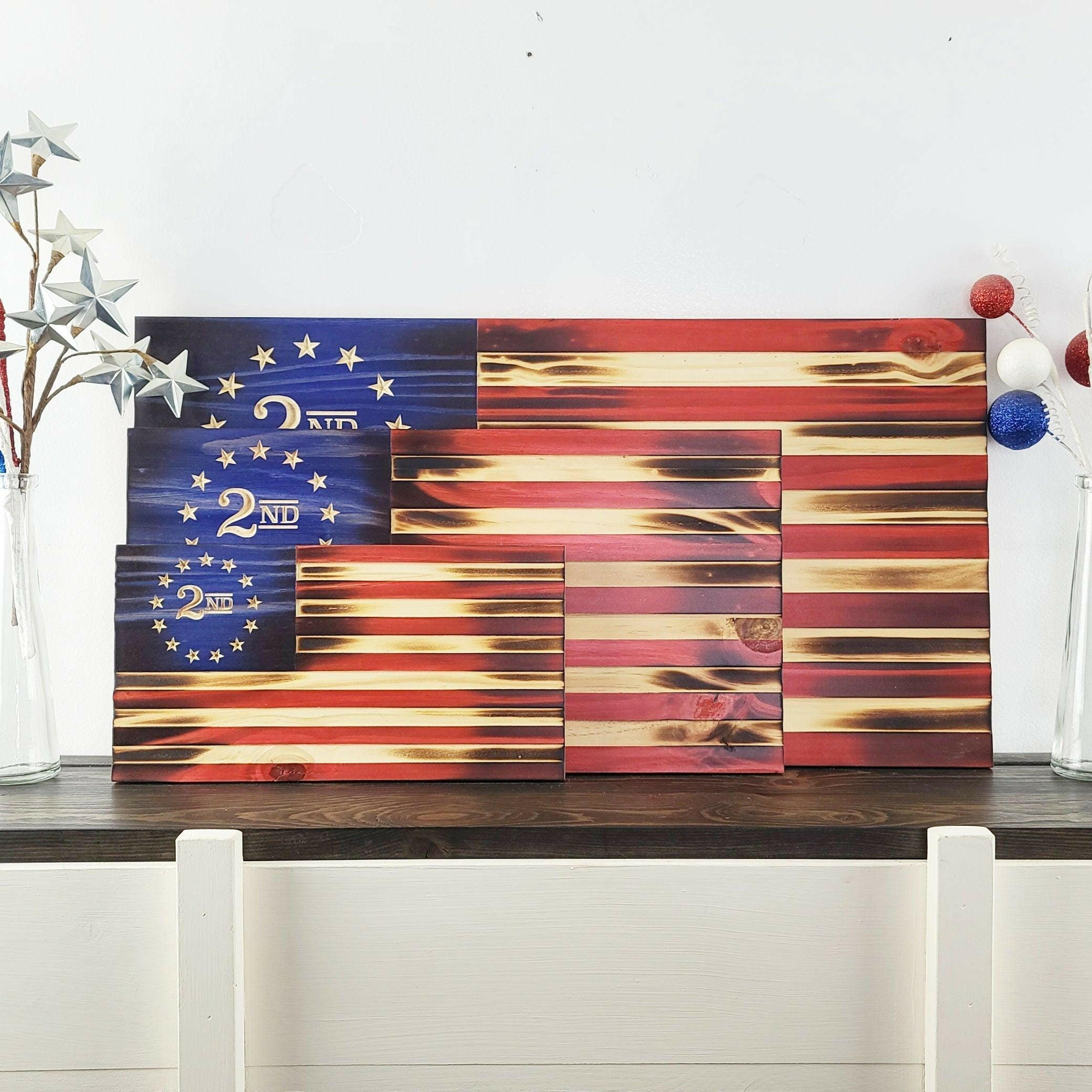 2A Wooden American Flag - Crater Goods