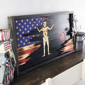 Blackbeard Wood Flag (Layered) - Premium Wooden American Flag from Crater Goods - Just $79.99! Shop now at Crater Goods