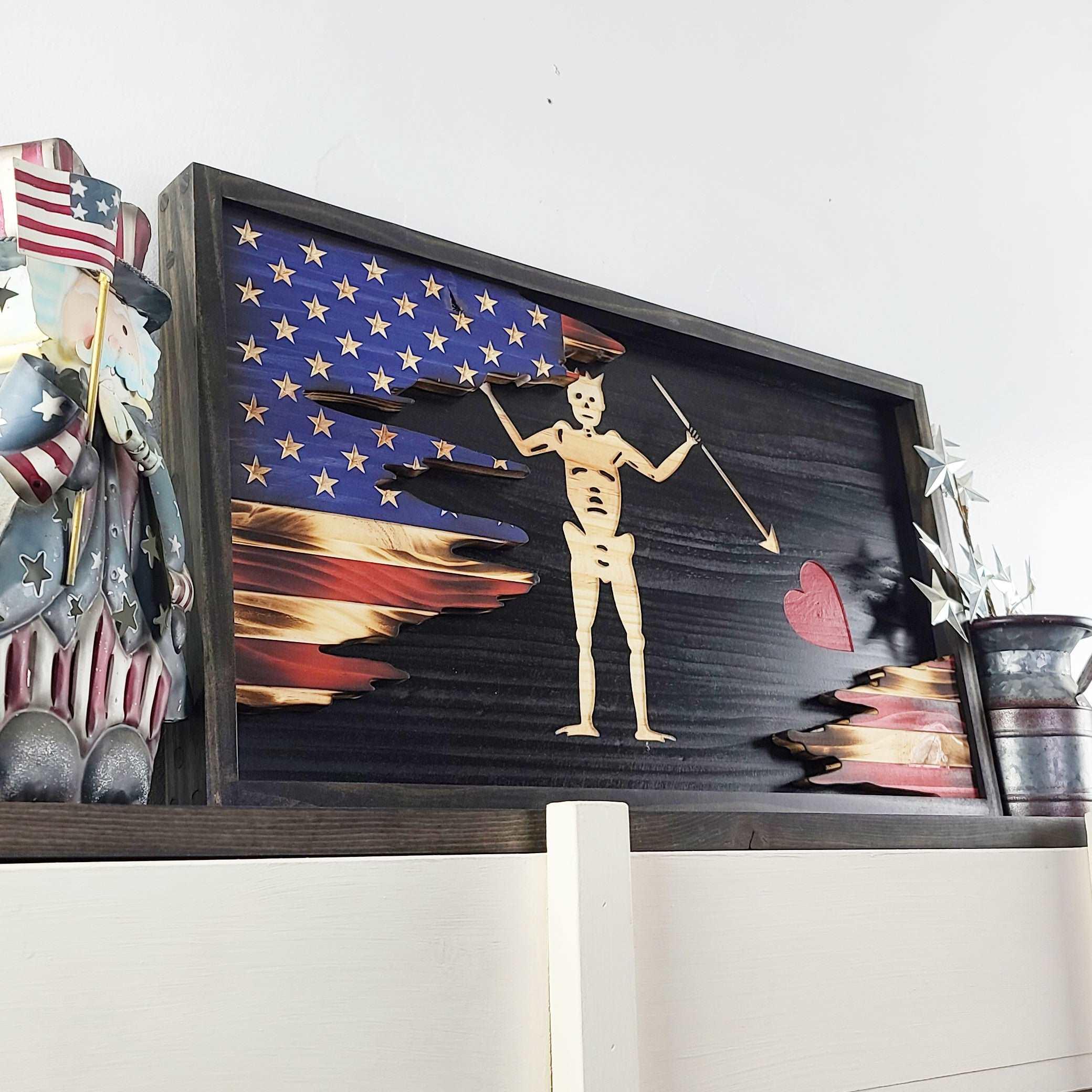 Blackbeard Wood Flag (Layered) - Premium Wooden American Flag from Crater Goods - Just $79.99! Shop now at Crater Goods