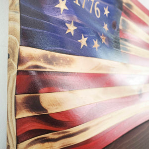 BR 1776 Wood Flag (Wavy) - Premium Wooden American Flag from Crater Goods - Just $38.99! Shop now at Crater Goods