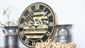 Molon Labe Wood Flag Clock - Premium Wood Wall Clocks from Crater Goods - Just $66.99! Shop now at Crater Goods