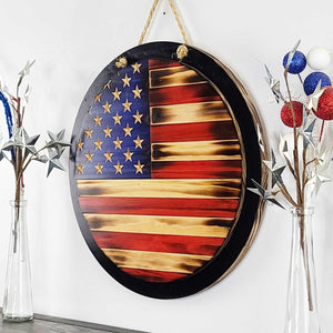 Round Wood Flag (Layered) - Premium Wooden American Flag from Crater Goods - Just $78.99! Shop now at Crater Goods