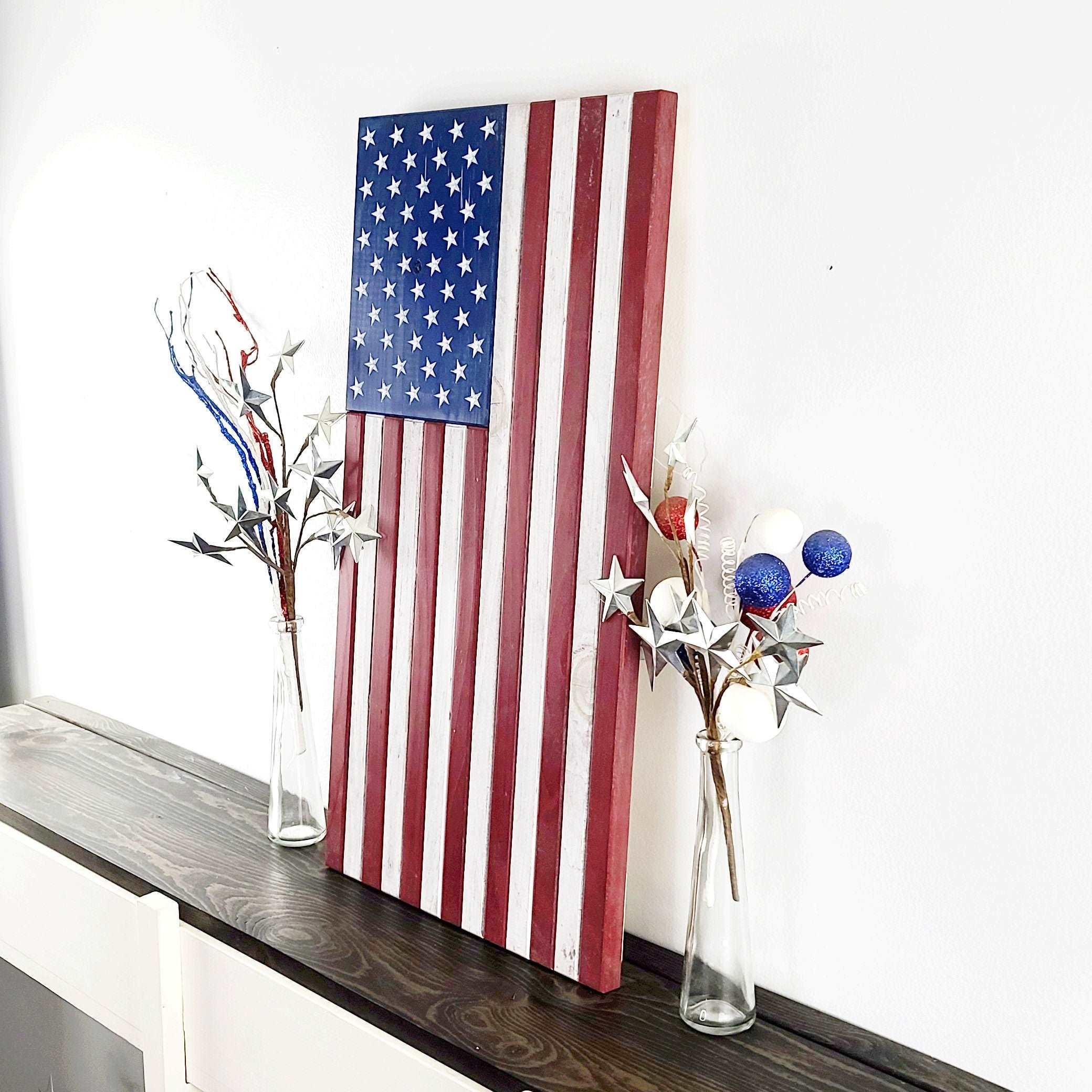 Vertical Wood Flag (Slatted) - Premium Wooden American Flag from Crater Goods - Just $44.99! Shop now at Crater Goods