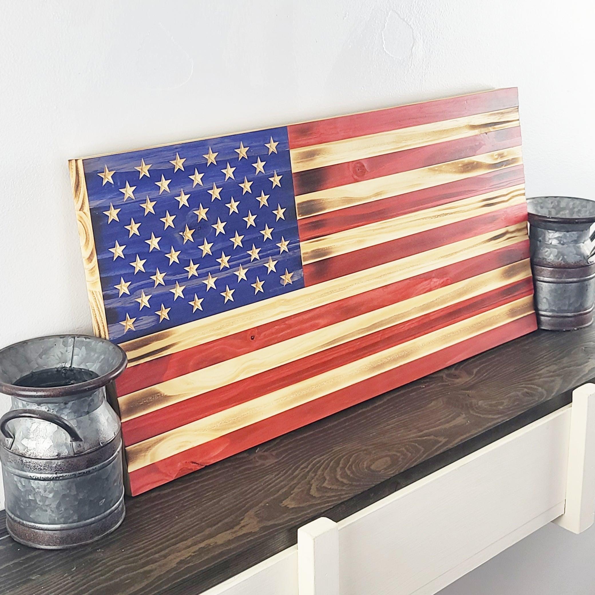 Wooden American Flag - Premium Wooden American Flag from Crater Goods - Just $38.99! Shop now at Crater Goods